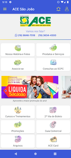 Android application ACE São João screenshort