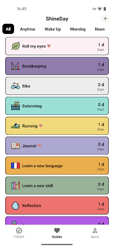 ShineDay - Habits Tracker Screen 2
