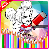 Coloring Harley Quinn icon