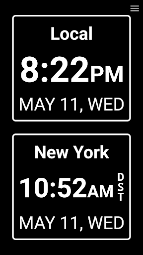 Screenshot of World Clock Dual Digital Clock