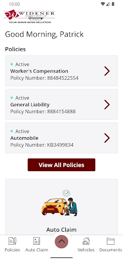 Widener Insurance Online Screen 2