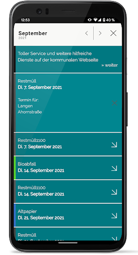 Abfall-App Langen Screen 2