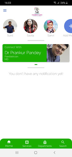 Android application Dr Pandey’s Children’s Clinic screenshort