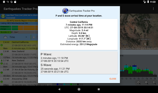 Earthquakes Tracker Pro Captura de pantalla