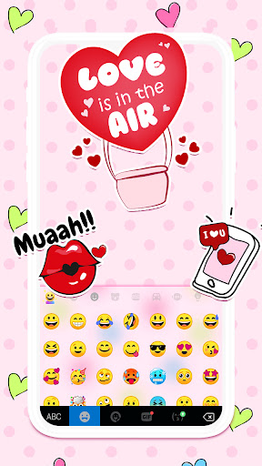 Doodle Heart Chat Keyboard Bac Screen 3