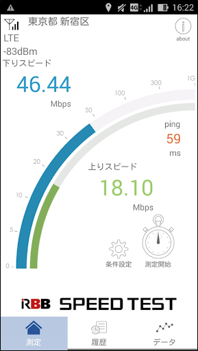 RBB SPEED TEST Screen 2