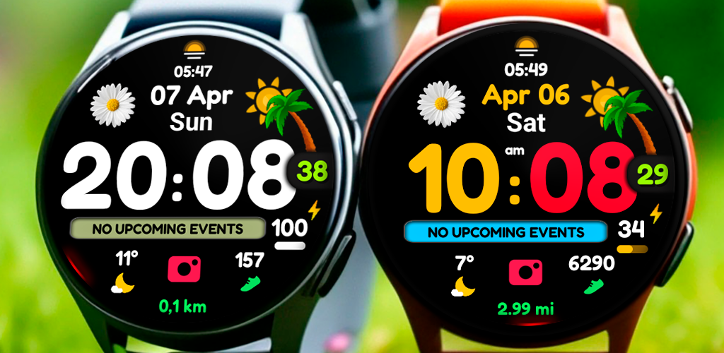 Summer mood digital watchface