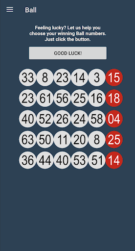 Lucky Numbers Screen 2
