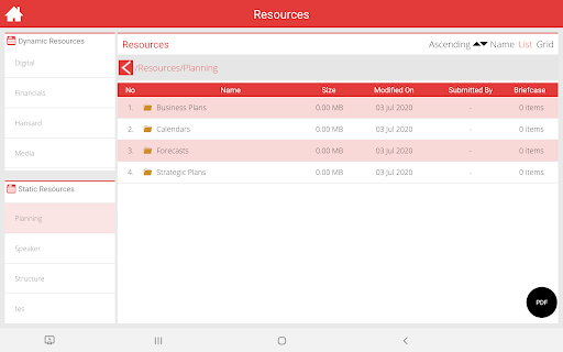 Android application eParliament screenshort
