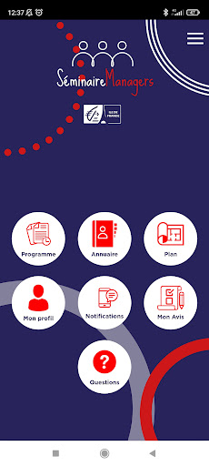 Android application Séminaire Managers screenshort