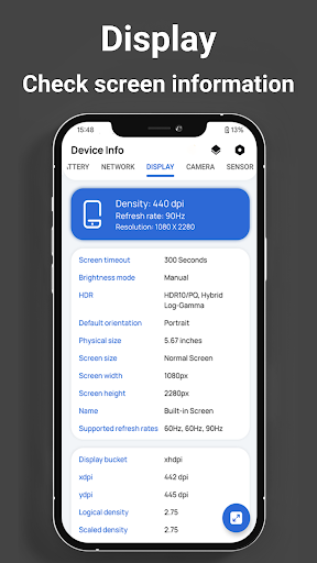 Screenshot of Device info: View system info