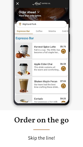 Merit Coffee Co. Screen 2