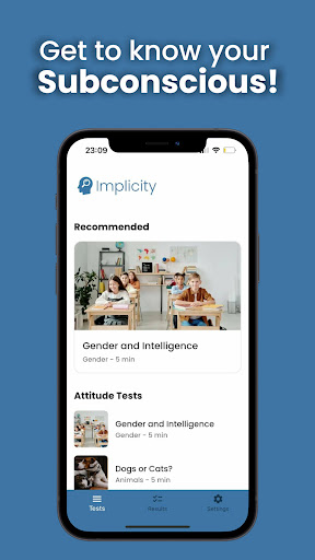 Android application Implicity - Subconscious Tests screenshort