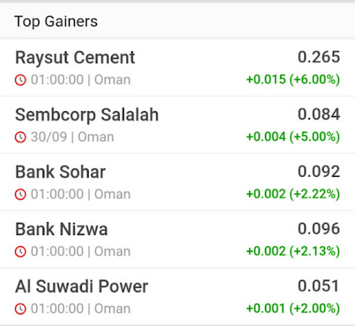 Oman Stock Exchange_بورصة عمان Screen 2