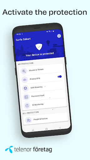 Android application Surfa Säkert Företag screenshort