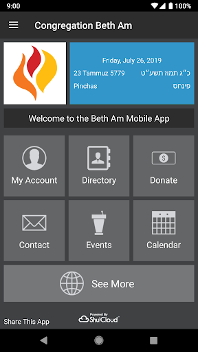 Android application Congregation Beth Am screenshort