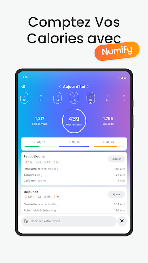Compteur de Calories de Numify screenshot 9
