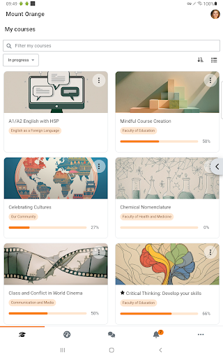 Screenshot of Moodle