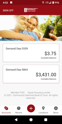 MyBankCNB Mobile Screen 2