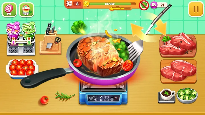 Tải game Cooking Hot (MOD 9999 Trái tim Và Nấu ăn, Free xu)
