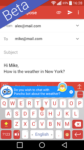 Android application ai.type Bot Keyboard screenshort