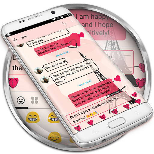 SMS Messages Paris Pink Theme logo
