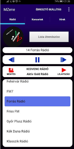 Android application Magyar Zene screenshort