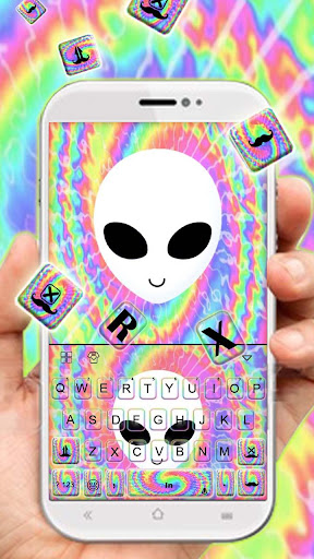 Android application Alien Tie Dye Keyboard Theme screenshort