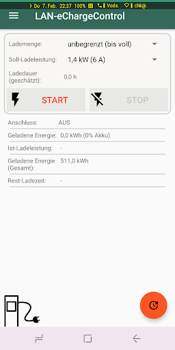 Android application Wallbox control screenshort