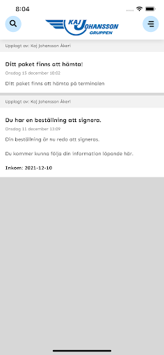 Android application Kaj Johansson Gruppen screenshort