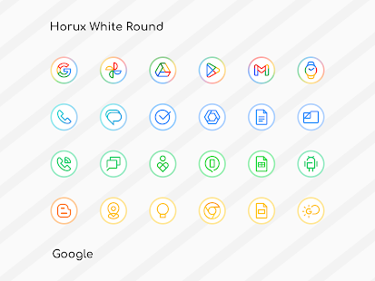 Horux White - Round Icon Pack Capture d'écran