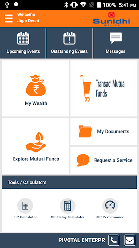Android application Sunidhi Wealth screenshort