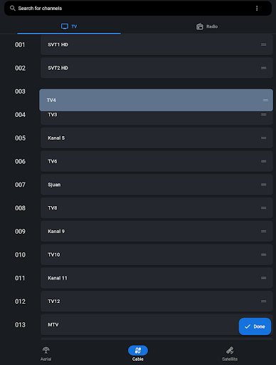 TV Channel Editor for BRAVIA