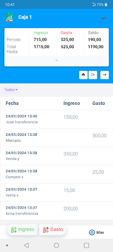 Vista previa de la aplicación