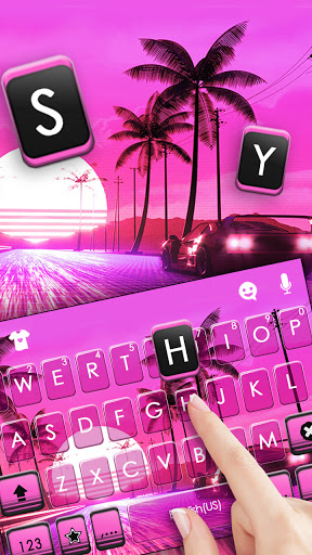 Retro Sunset Keyboard Backgrou Screen 2