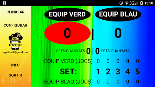 Android application Marcador screenshort