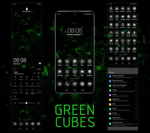 Android application [EMUI 9.1]Green Cubes Theme screenshort
