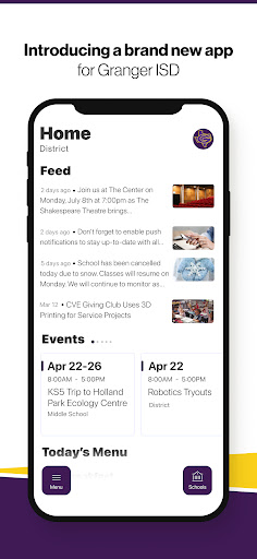 Android application Granger ISD screenshort