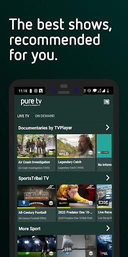 Android application Pure TV. Powered by Netgem TV. screenshort