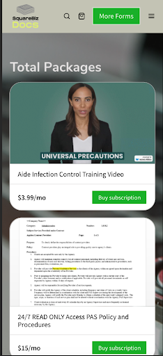 Android application SquareBiz Docs HHA Policies screenshort