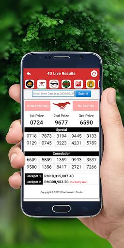 Android application Live 4D Results MY SG TOTO screenshort