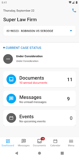 Android application SmartAdvocate Case Access screenshort