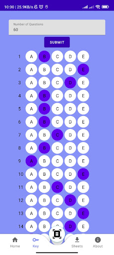 OMR Sheet Reader Screen 2
