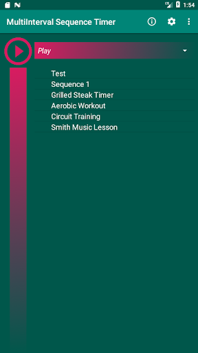 Android application Multi-Interval Sequence Timer screenshort