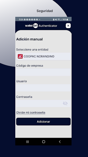 WalletOn Authenticator Screen 3