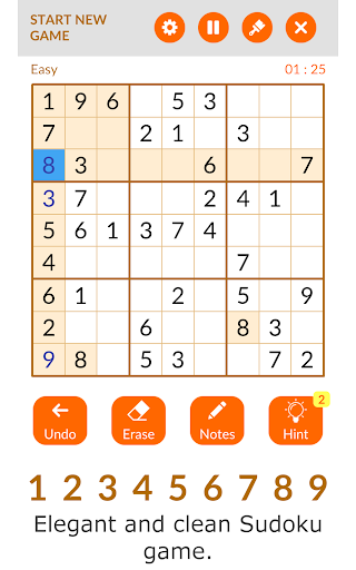 Android application Sudoku screenshort