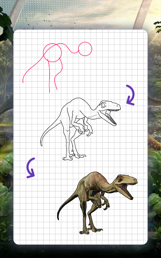 How to draw dinosaurs. Step by step lessons  screenshots 14