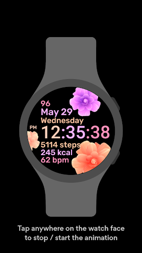 Flower Heart Watch Face screenshot 5