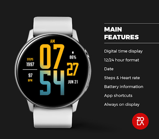 Digital Yellow XL Watch Face Screen 2