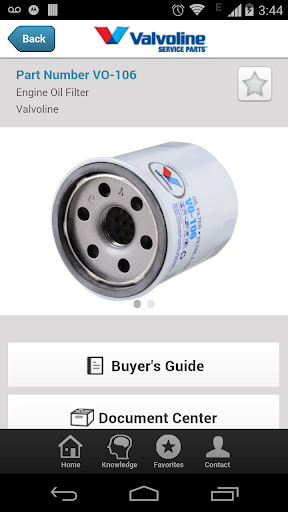 Filter and Wiper Part Lookup Screen 3